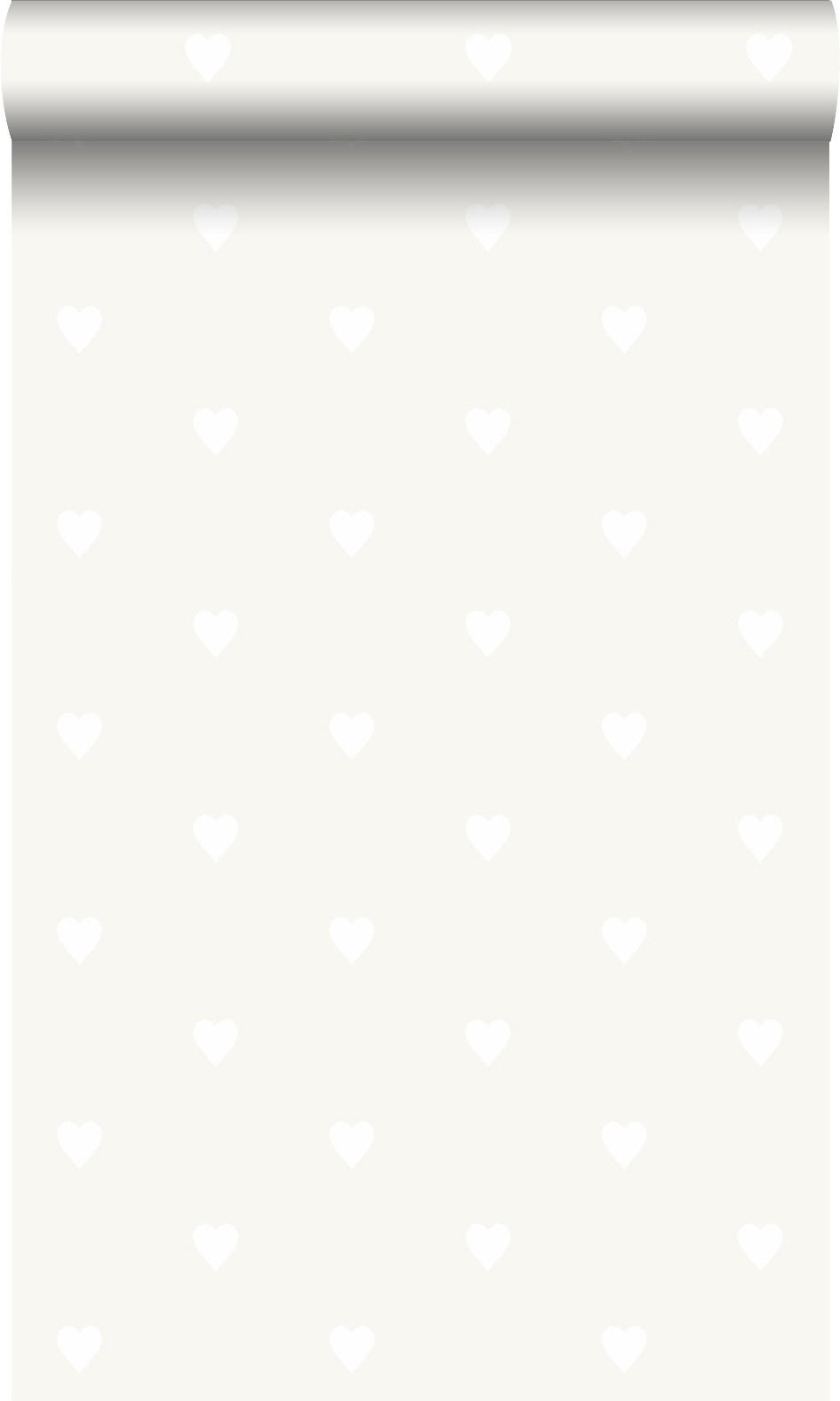 TAPETE Herzchen 53 cm x 10.05 m - Grau, Papier (53/0.1cm) - Origin Wallcoverings