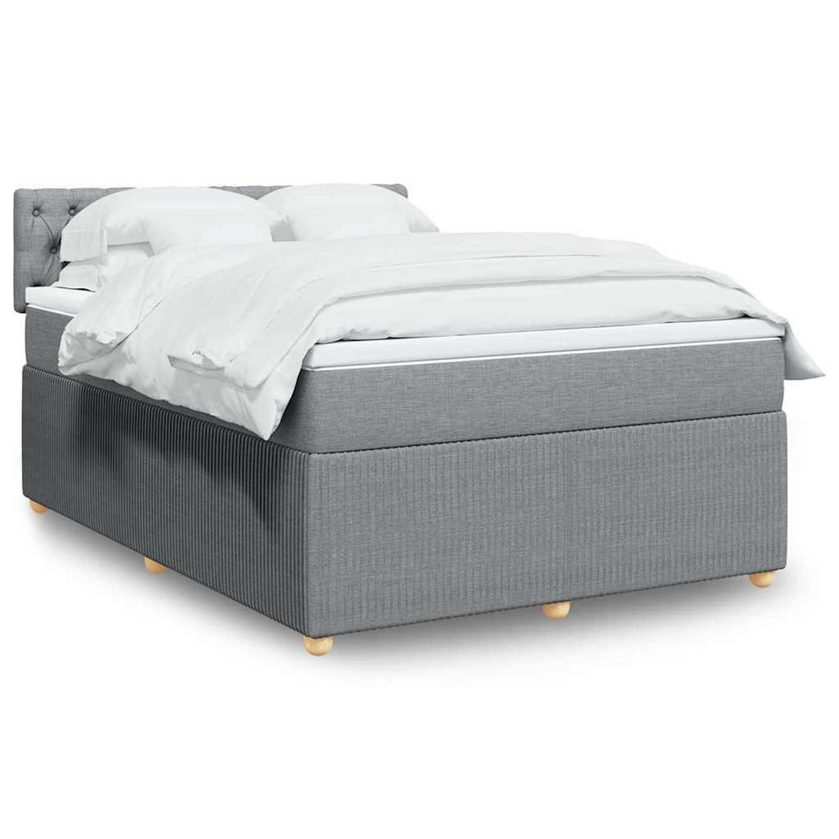 BOXSPRINGBETT 160/200 Cm Grau Gewebe - Grau, Textil (160/200cm) - vidaXL