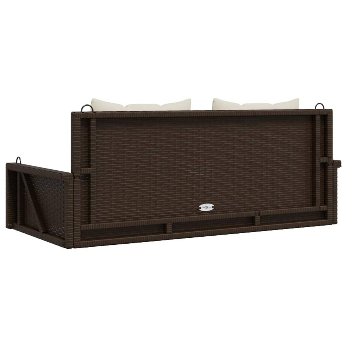 HÄNGEBANK Mit Kissen Braun 119/56/48 Cm Poly Rattan - Creme, Kunststoff (56/48/119cm) - vidaXL