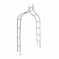 ROSENBOGEN Dunkelgrün Metall 255x140 cm - Dunkelgrün, Metall (140/255/38cm) - Relaxdays