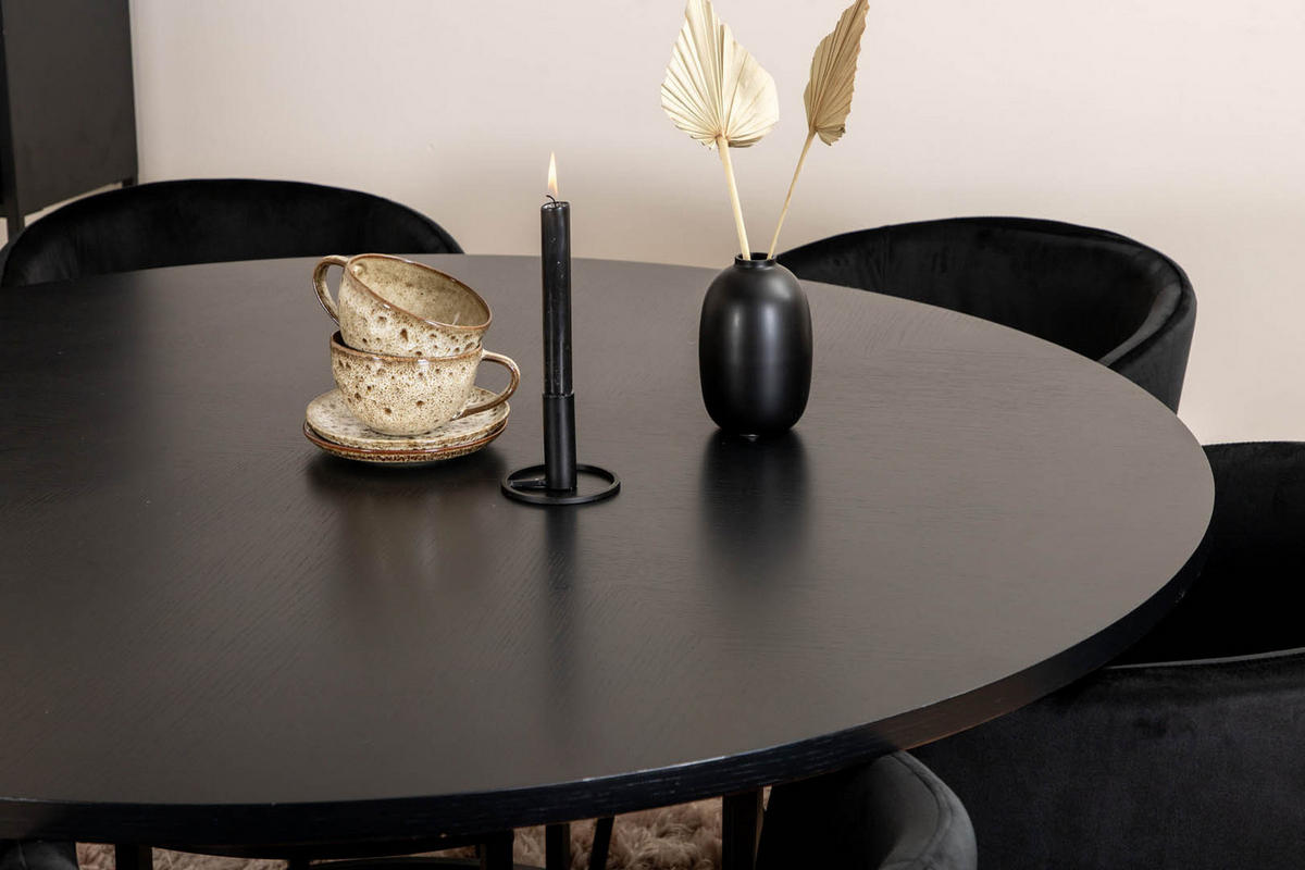 TISCHGRUPPE Schwarz - Schwarz, Holzwerkstoff (140/74/140cm) - ebuy24