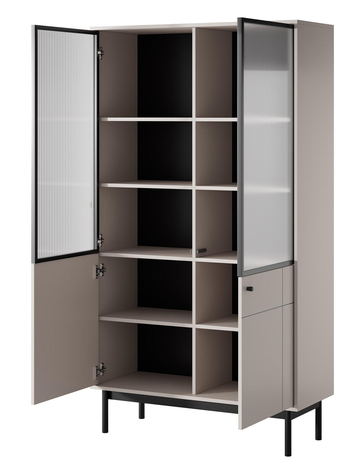 VITRINE Kaschmir WT104 Japandi Stil - Beige, Holzwerkstoff (103.4/184.6/39cm) - Sepro Meble
