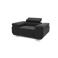 SESSEL WILD mit verstellbare Kopfstütze Velours Anthrazit - Chromfarben/Anthrazit, Holz/Textil (138/100/101cm) - Muffo