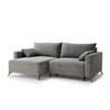 ECKSOFA MIT SCHLAFFUNKTION Leon Grau Chenille-Stoff - Schwarz/Grau, Holz/Holzwerkstoff (148/239cm) - Maison de Reve