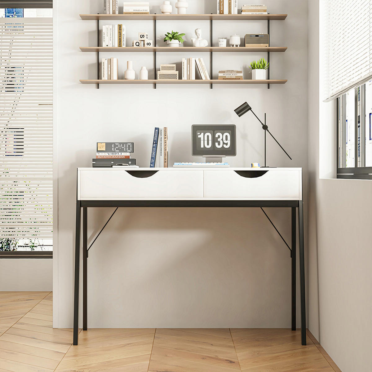 SCHREIBTISCH, weiß 80/40/90 cm - Weiß, Holzwerkstoff (40/80/90cm)