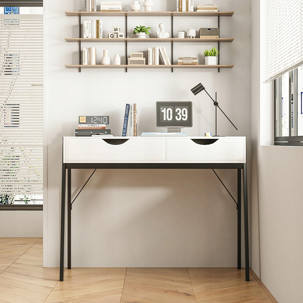 Thumbnail - Schreibtisch,, Weiß, Holzwerkstoff, 80x90x40 cm, Arbeitszimmer, Schreibtische, Bürotische