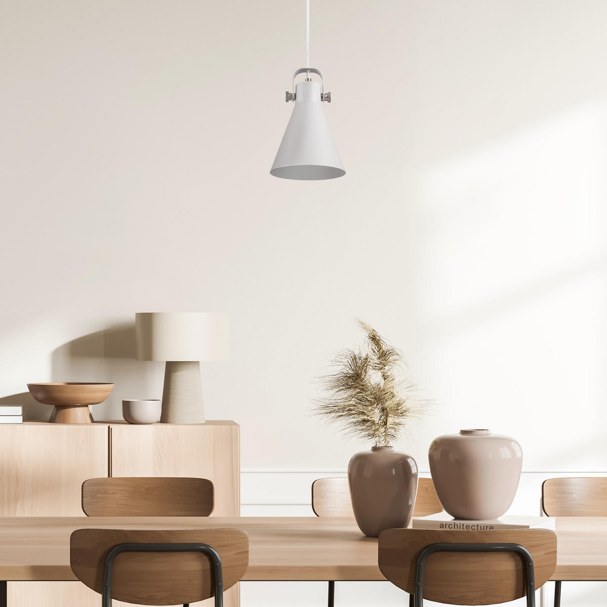 PENDELLEUCHTE Otto - Weiß, Metall (17/17/25cm) - Paco Home