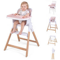 KINDERHOCHSTUHL mit Tablett rosa - Pink, Holz (71/93/58cm) - COSTWAY