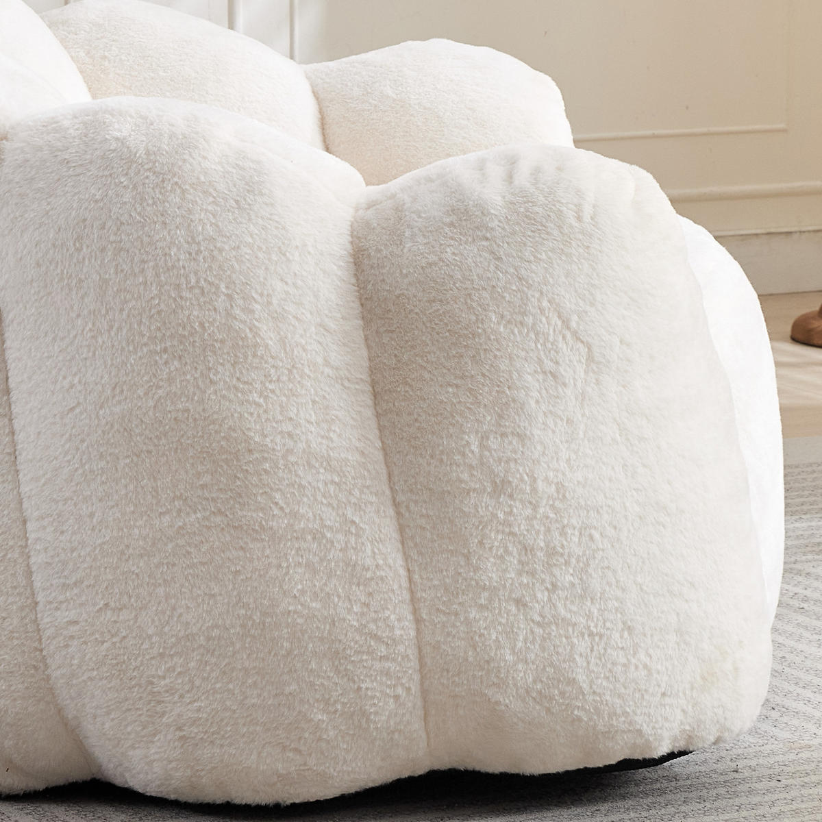 SOFA Velours Weiß - Weiß, Textil (111/68/101cm) - WISHDOR