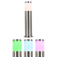 RGB LED STEHLEUCHTE Edelstahl Silber - Silberfarben, Metall (10.2/10.2/50cm) - Globo Lighting