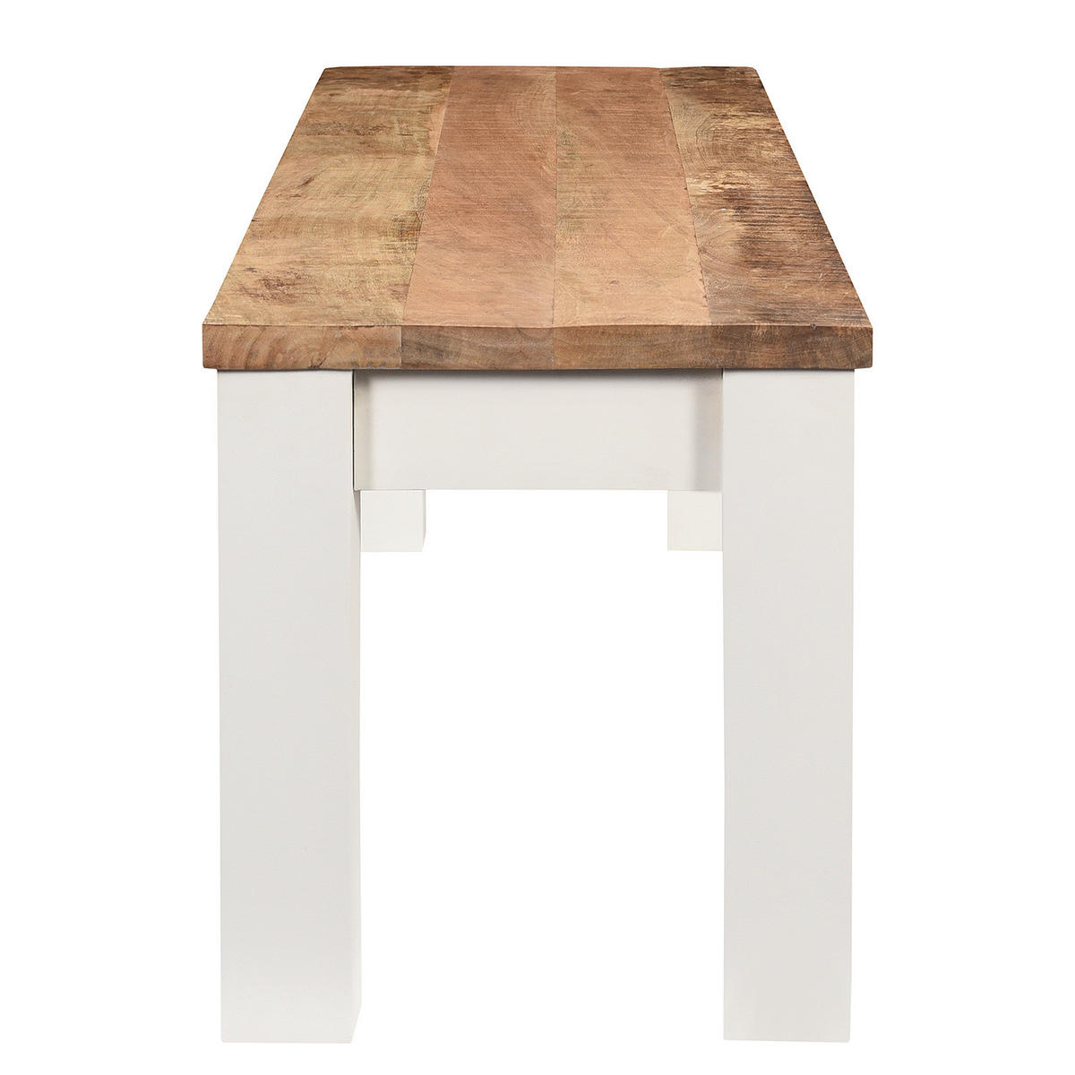 SITZBANK - Mango massiv - Braun/Weiß, Holz (160/45/40cm) - home24