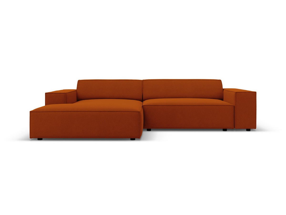 MODULARES-ECKSOFA links Jodie aus strukturiertem Stoff terrakotta 3 Sitzplätze - Terracotta, Textil (166/224cm) - Micadoni