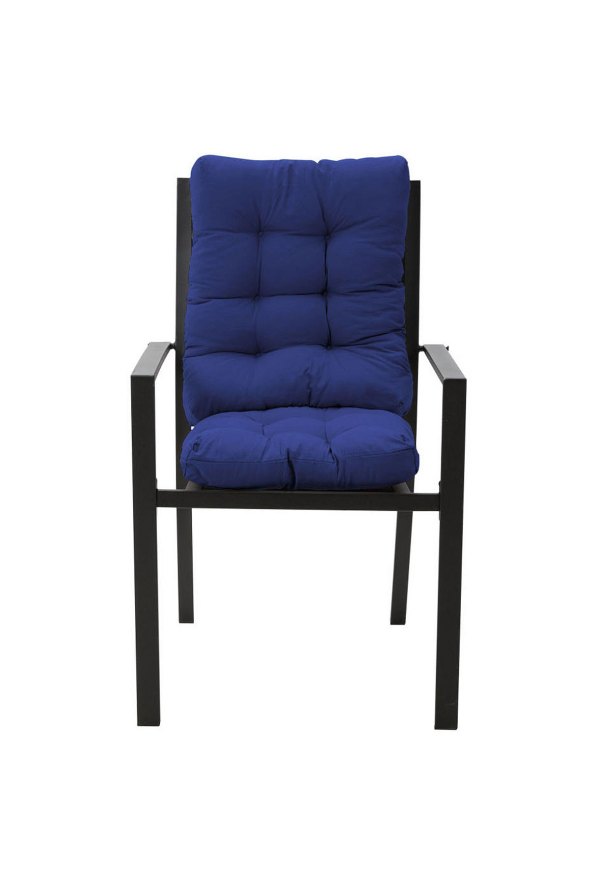 SITZKISSEN-SET 2-tlg. aus Polyester PP-Baumwolle in Marineblau für Outdoor-Liegen Kombinierfreudiges Design 43 x 53 cm - Blau, Textil (43/72/53cm) - Livingandhome