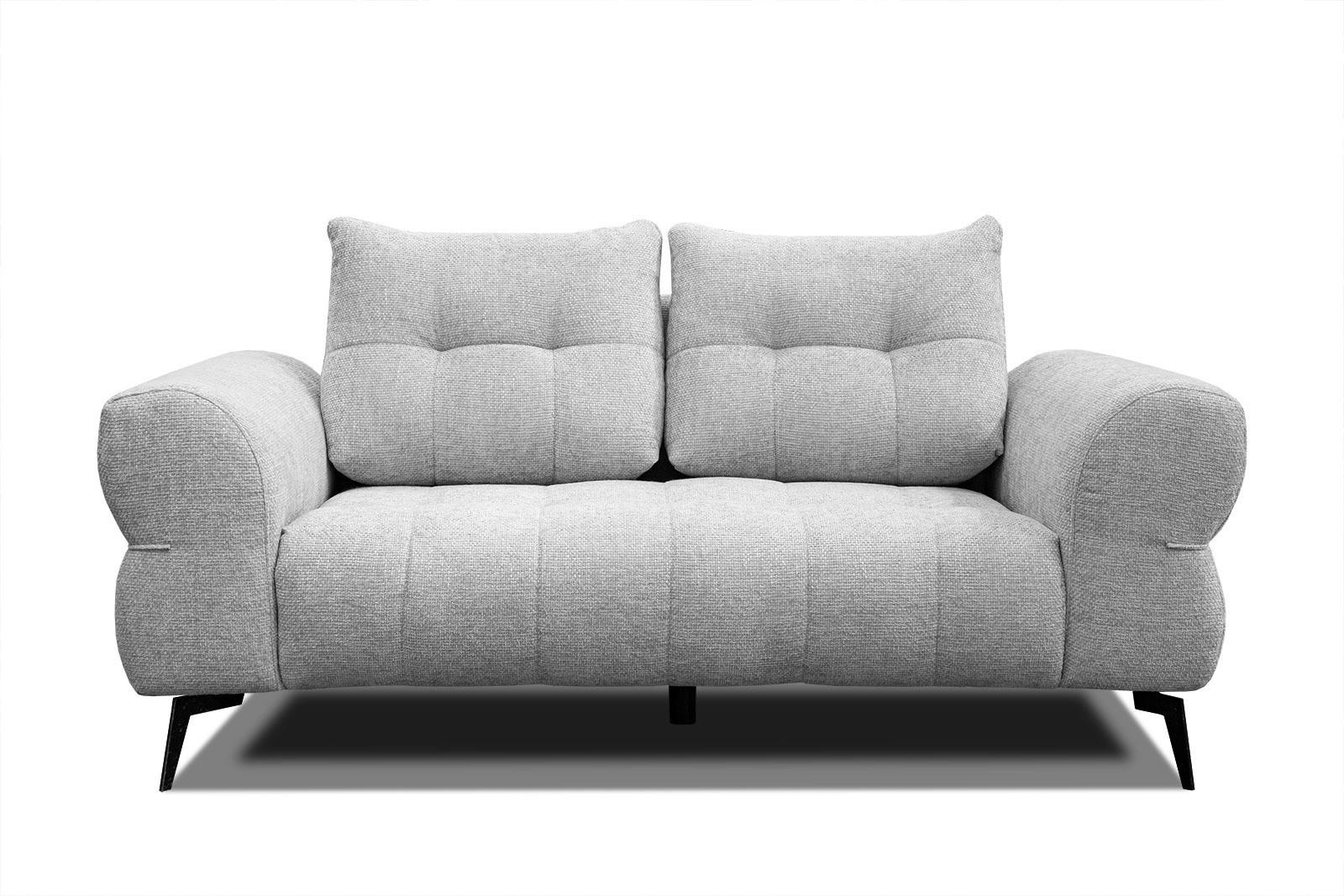 SOFA SALVINI 2-Sitzer, hellgrau - Hellgrau/Schwarz, Holzwerkstoff/Textil (176/88/99cm) - Courtois Laville