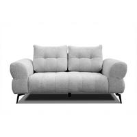 SOFA SALVINI 2-Sitzer, hellgrau - Hellgrau/Schwarz, Holzwerkstoff/Textil (176/88/99cm) - Courtois Laville