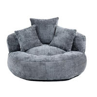 SESSEL 108/108/52 cm in Grau mit Chenillebezug und Armlehnen - Grau, Textil (108/52/108cm) - BEAOK