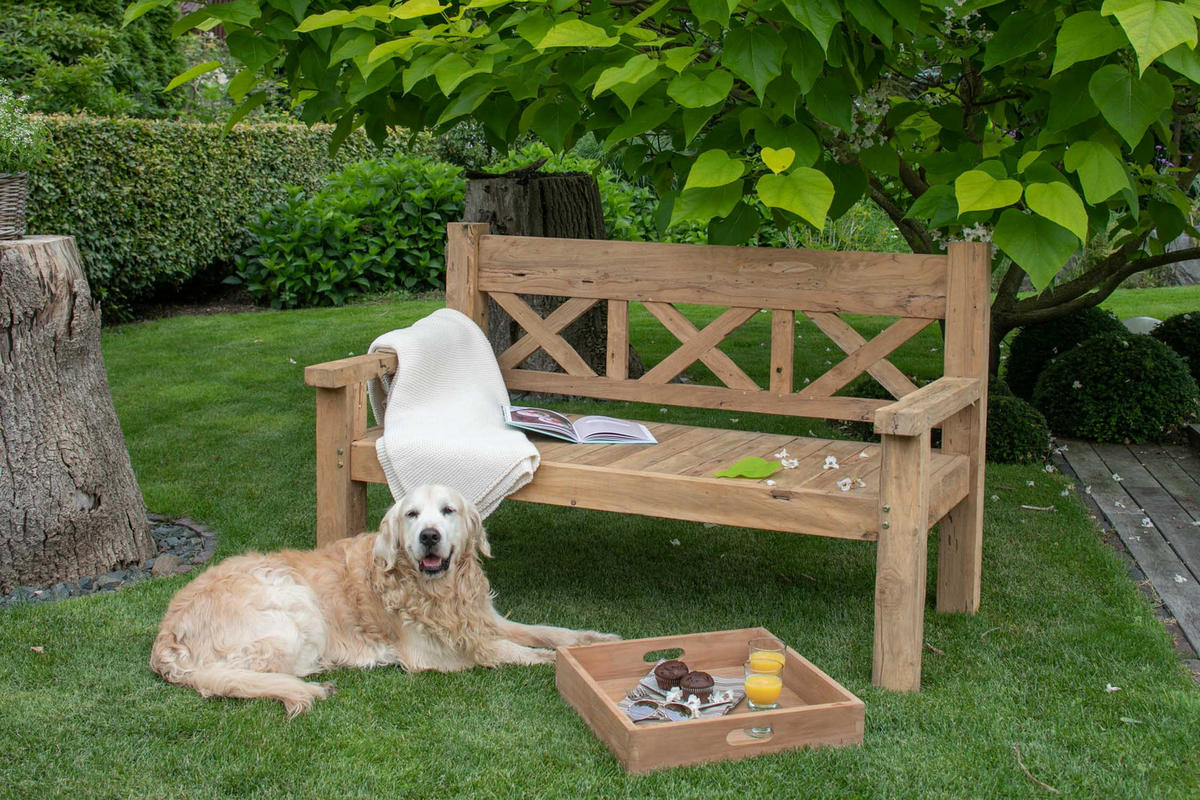 GARTENBANK Rustique - Naturfarben, Holz (160/99/73cm) - Mr. Deko