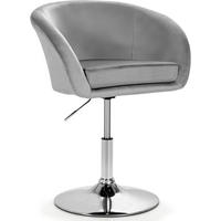 ESSZIMMERSTUHL Samt Drehsessel Grau - Grau, Metall (52/86/61cm) - COSTWAY