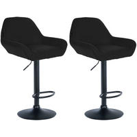 BARHOCKER 2 Stoff Schwarz - Schwarz, Textil/Metall (51/89/52cm) - CLP