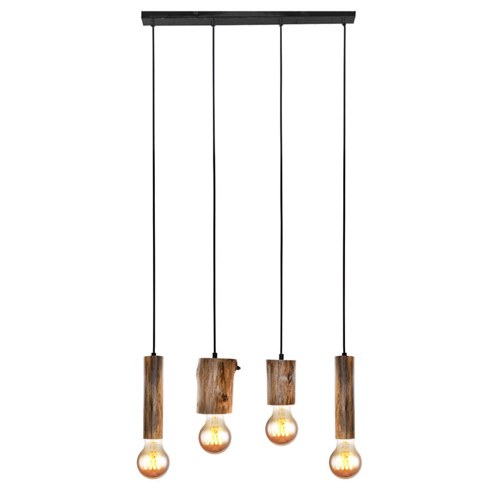 HÄNGELEUCHTE TRONCO Holz Schwarz - Schwarz, Holz (9/80/150cm) - Nowa