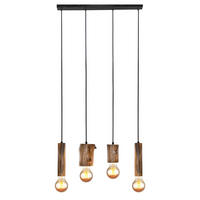 HÄNGELEUCHTE TRONCO Holz Schwarz - Schwarz, Holz (9/80/150cm) - Nowa