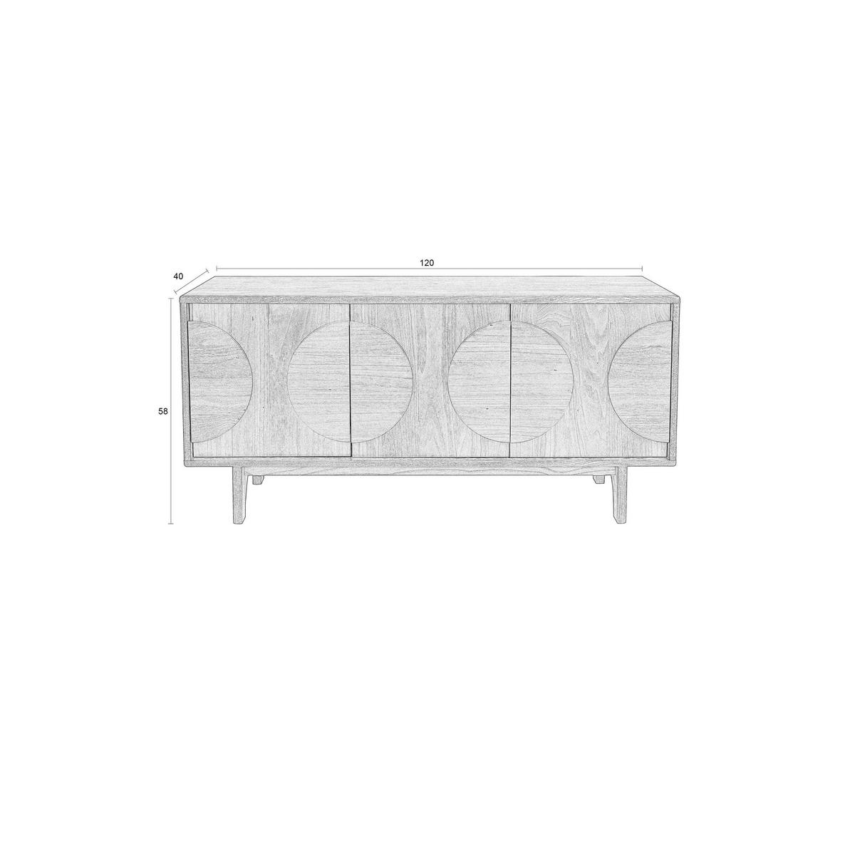 SIDEBOARD Groove mit 3 Türen Eichenholz Natur - Naturfarben, Holzwerkstoff (120/58/40cm) - Zuiver
