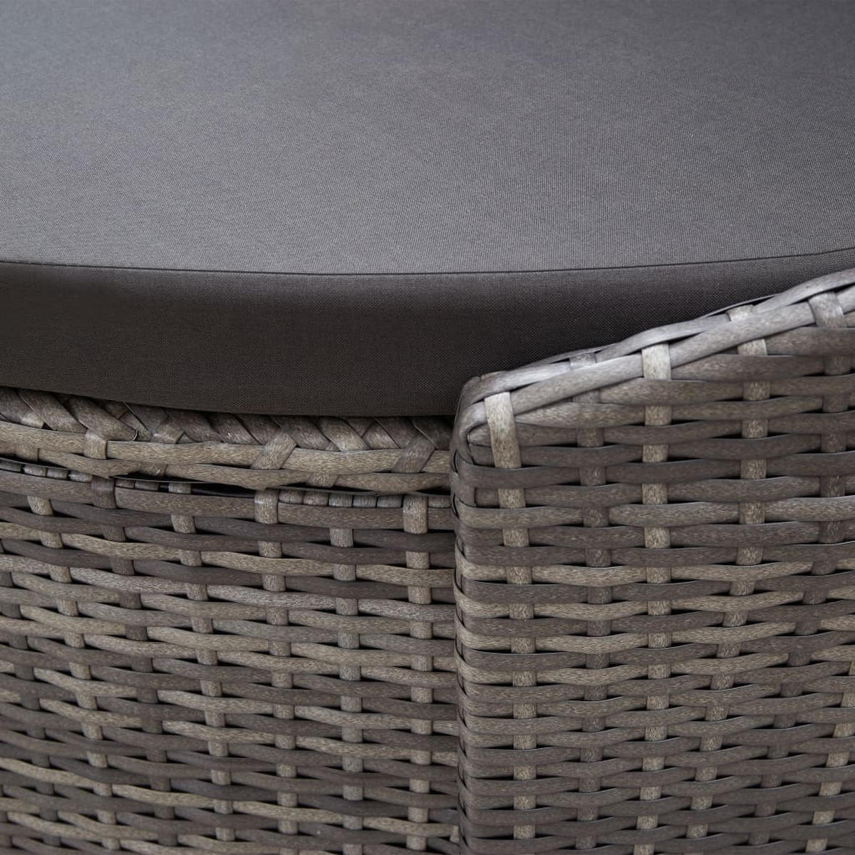 OUTDOOR-LOUNGEBETT Mit Dach Grau - Grau, Kunststoff (145/141/230cm) - vidaXL
