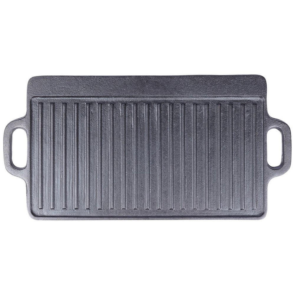 GRILLPLATTE Litina Gusseisen doppelseitig - Schwarz, Metall (45.5/23/1.5cm) - Orion 