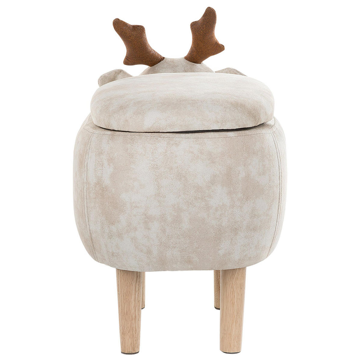 TIERHOCKER Reindeer 31/63/40 cm - Beige, Kunststoff/Textil (63/40/31cm) - Beliani