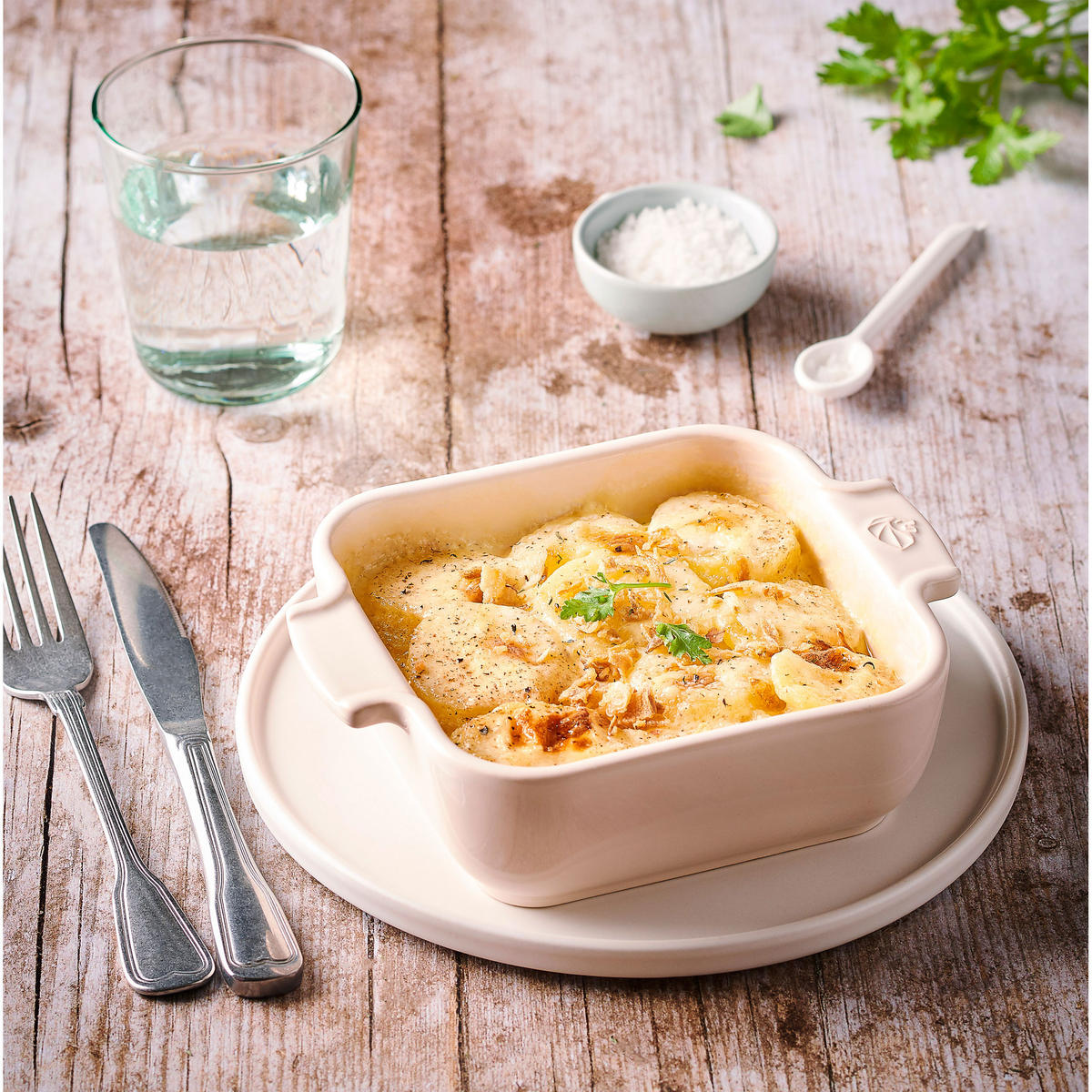 AUFLAUFFORM Keramik Appolia 18cm Quadratisch Ecru Spülmaschinenfest - Weiß, Keramik (14/18/5.1cm) - PEUGEOT