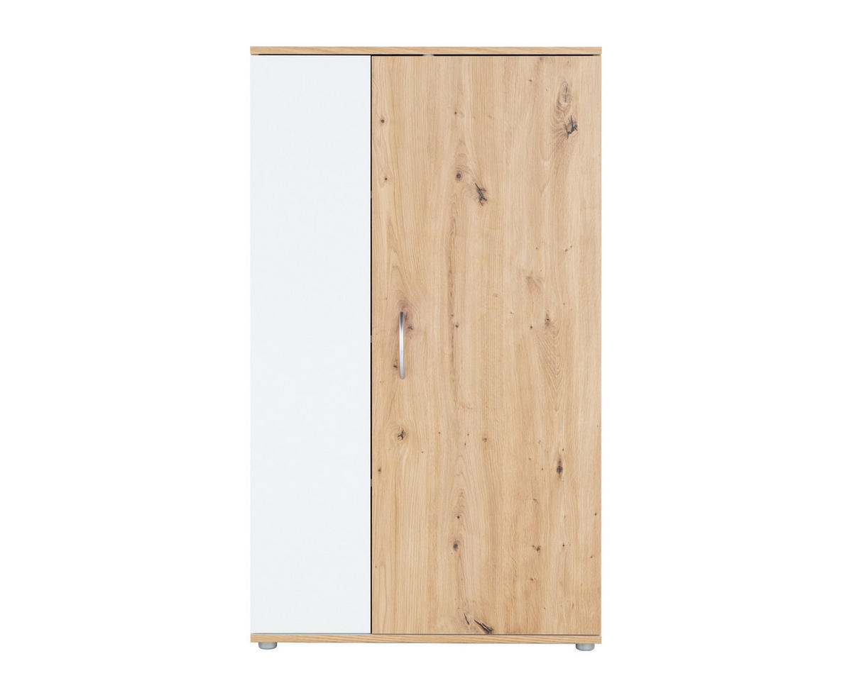 MEHRZWECKSCHRANK 70/121/35 cm Weiß Artisan Oak - Silberfarben/Eiche Artisan, Holzwerkstoff/Kunststoff (70/121/35cm) - arthur berndt
