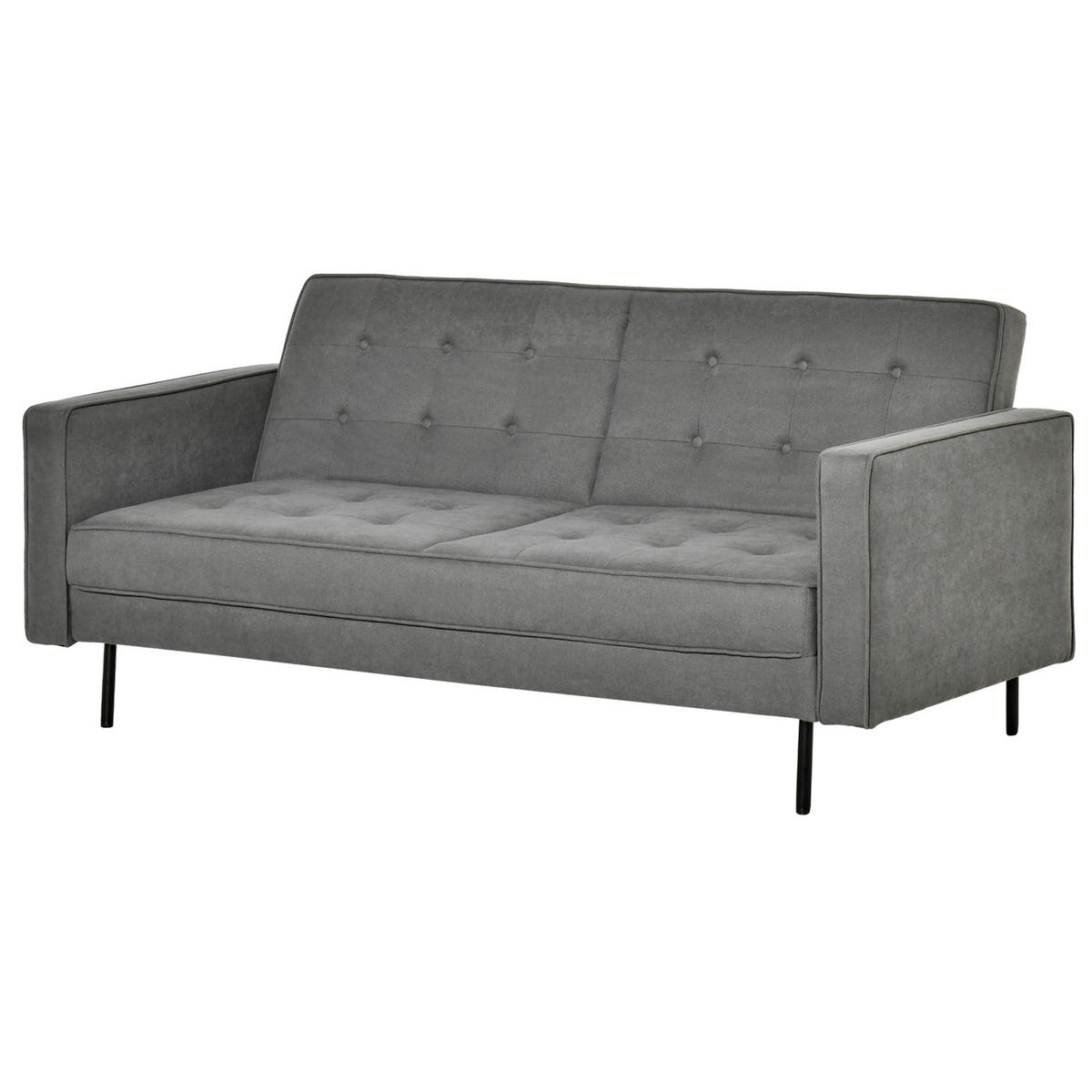 SCHLAFSOFA Baumwollstoff Eukalyptus Grau - Grau, Textil (91/85/187cm) - HOMCOM