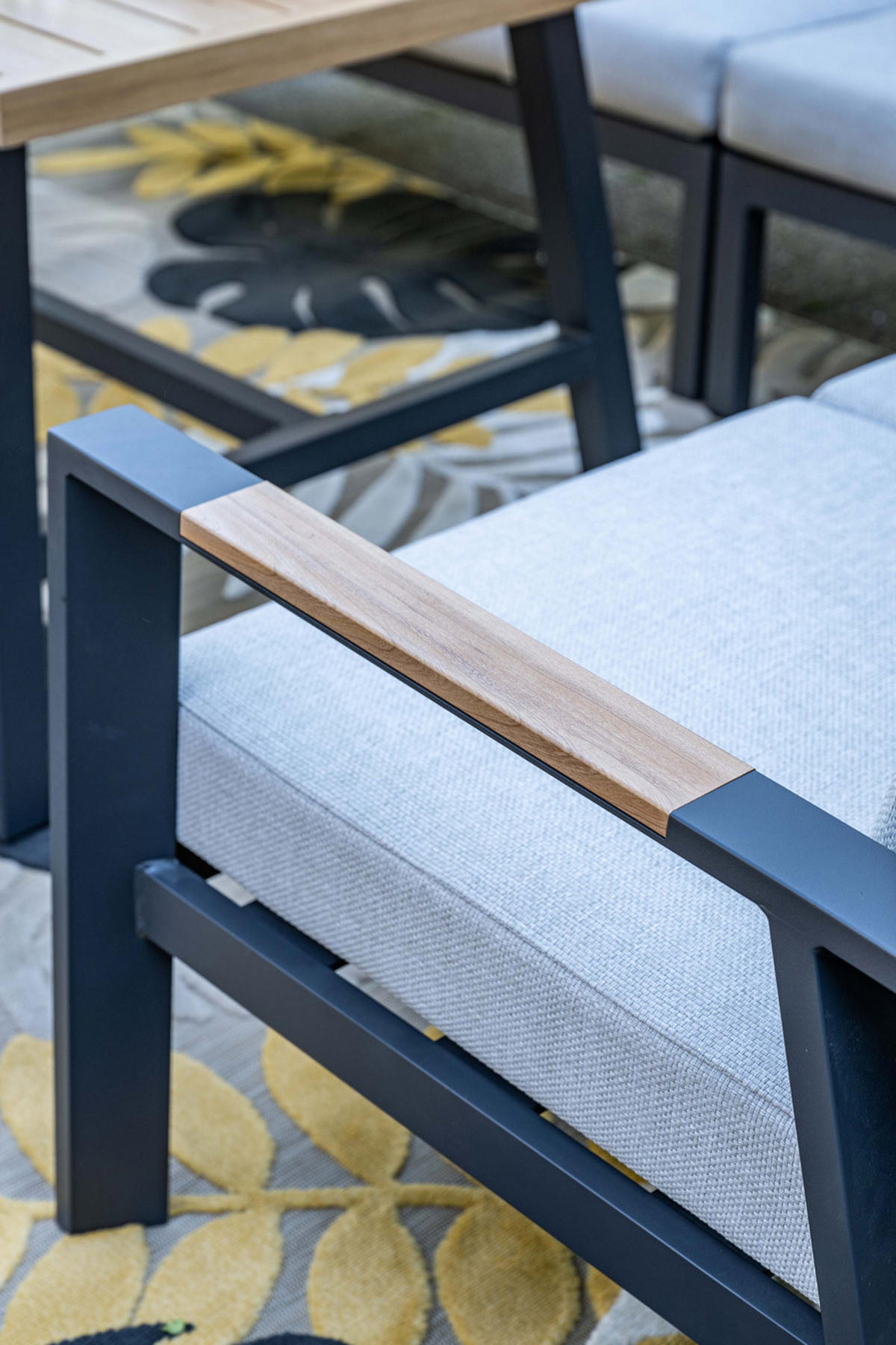 GARTENLOUNGESET Elati 5-teilig, Premium Dining Ecklounge Set, Gartenmöbelset - Anthrazit, Metall - GARDEN IMPRESSIONS
