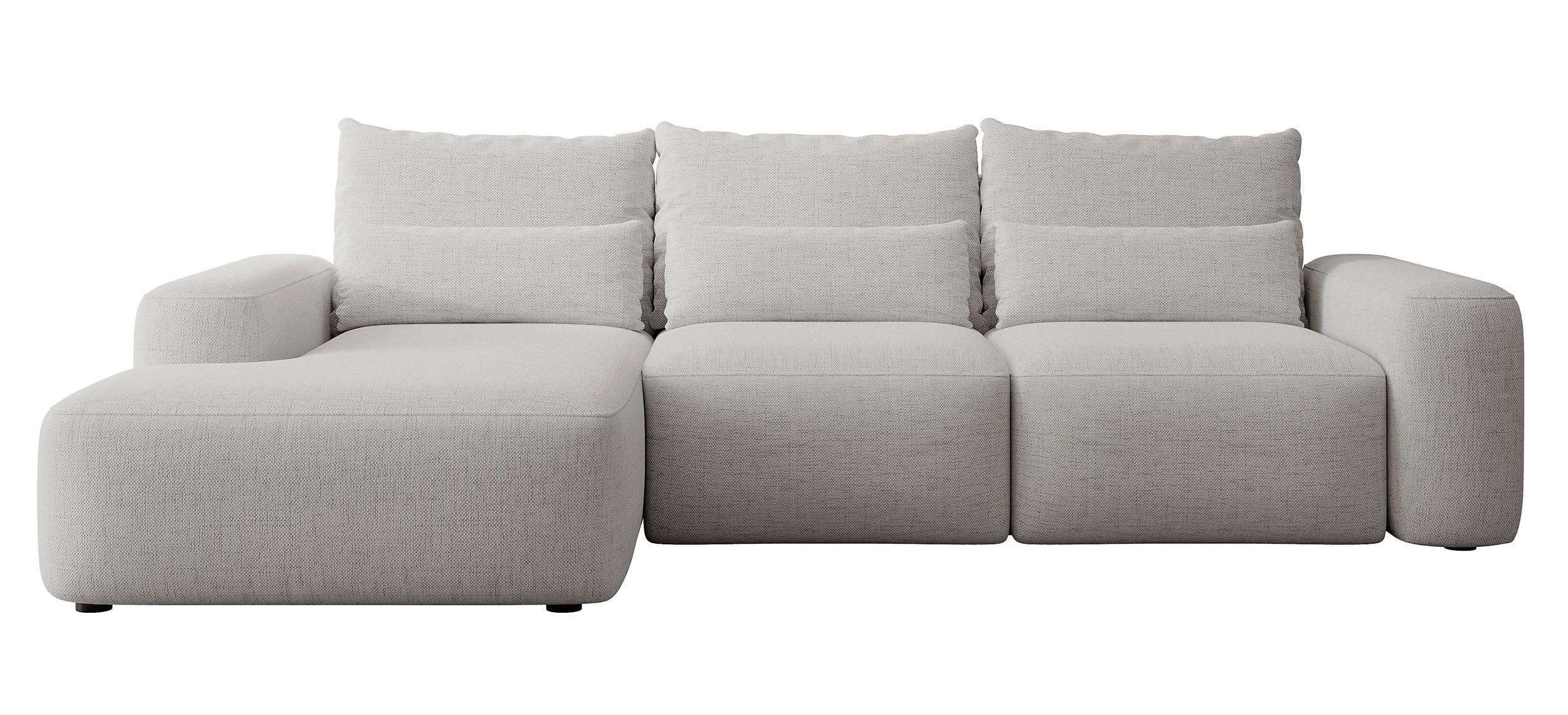 ECKSOFA Carnos Chenille-Bezug in Grau - Grau, Textil (264/162cm) - Selsey