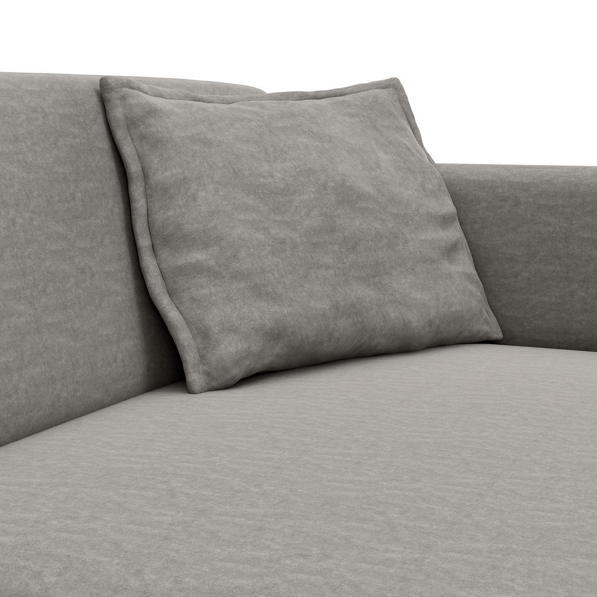 ECKSOFA mit Longchair - Schwarz/Grau, Kunststoff/Textil (290/183cm) - home24