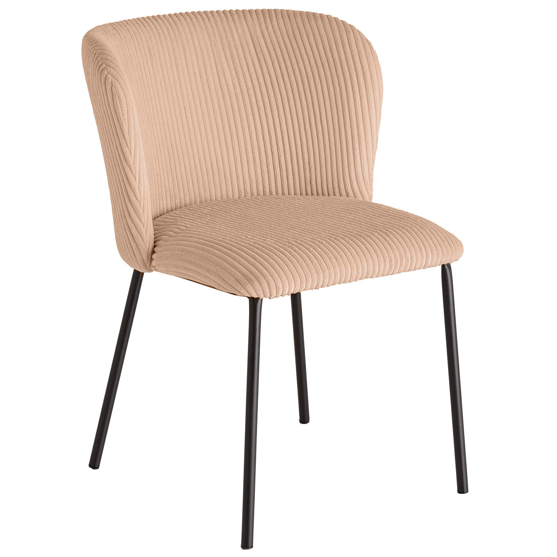 STUHL LYON Cord Rosa 75 cm - Schwarz/Rosa, Textil/Metall (54/75/58cm) - riess-ambiente