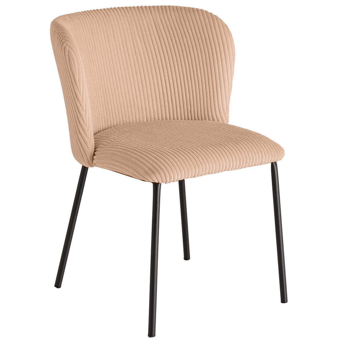 STUHL LYON Cord Rosa 75 cm - Schwarz/Rosa, Textil/Metall (54/75/58cm) - riess-ambiente