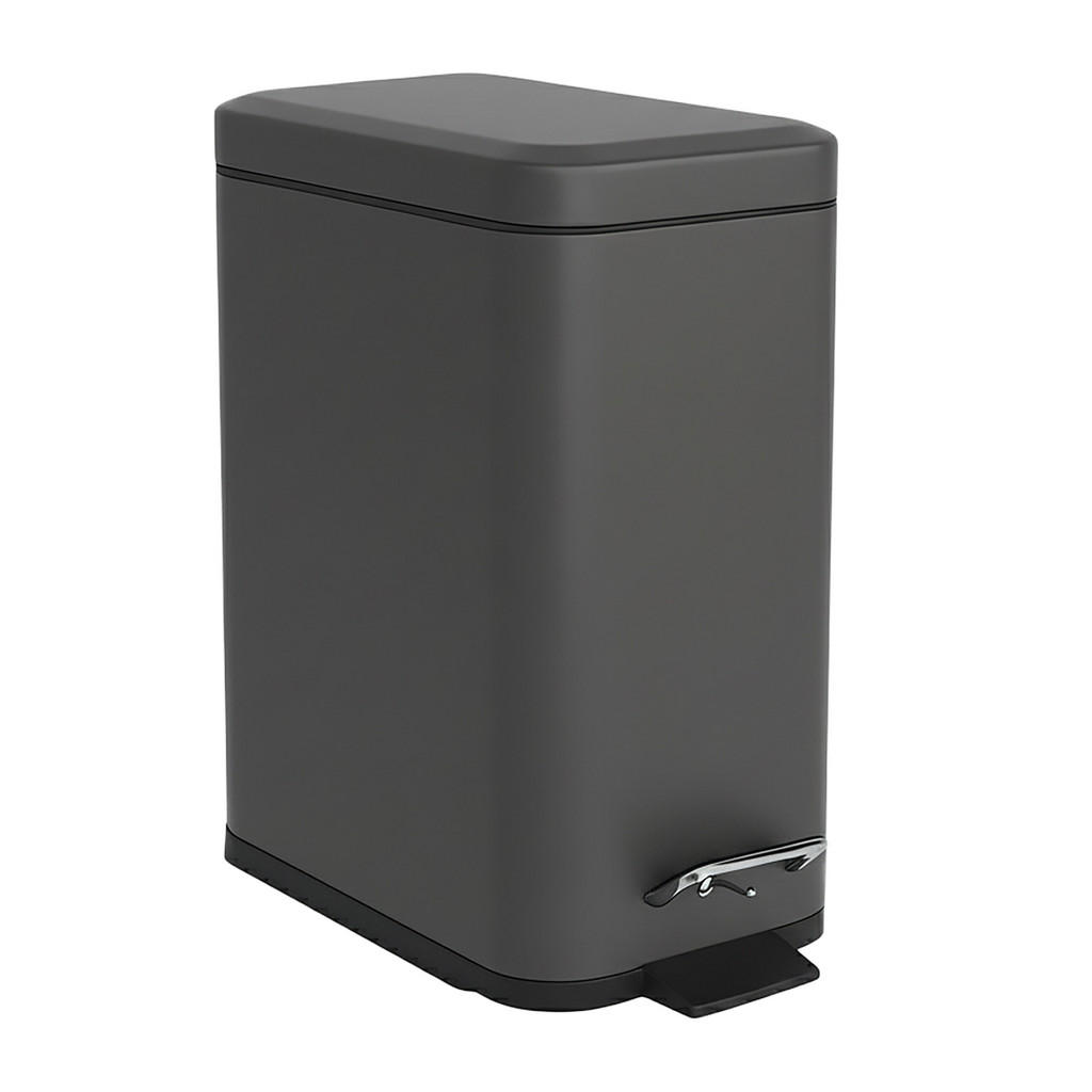 PUBELĂ Gri închis cu pedală Soft close metal 5 l