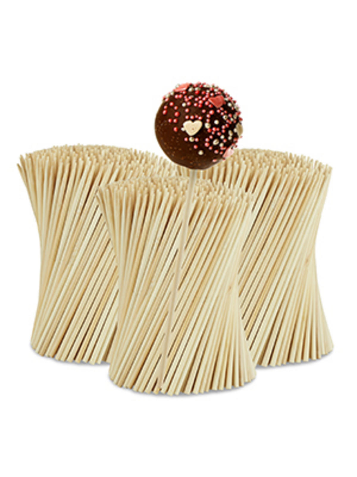 1000XCAKEPOP-STIELE - Hellbraun, Holz (0.4/15/0.4cm) - Relaxdays