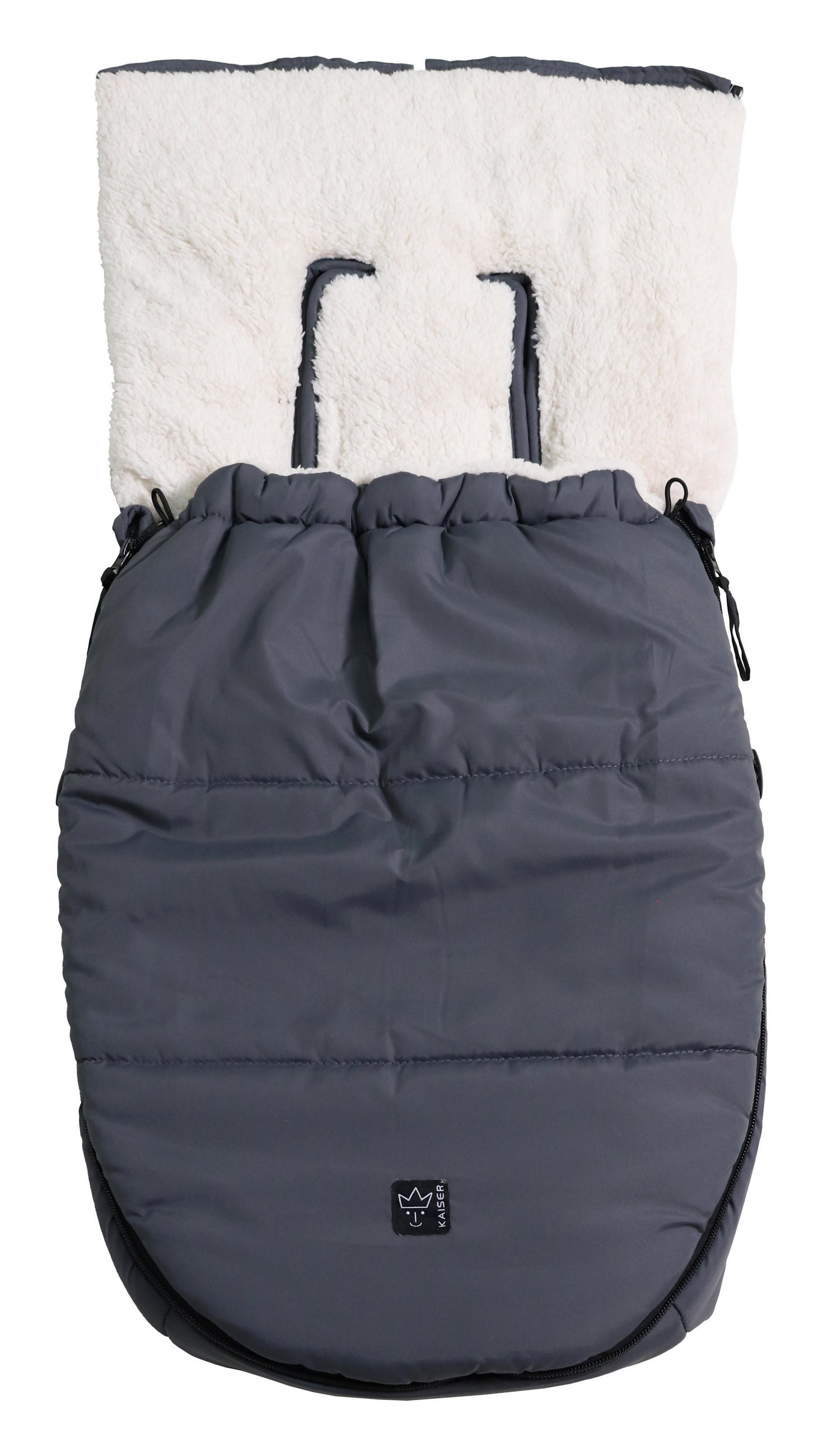 BABYSCHALENFUSSSACK Hoody 2.0, anthracite/creme - Dunkelgrau, Textil (40/3/80cm) - Kaiserbaby