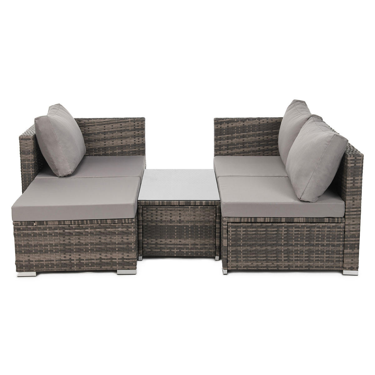 GARTENLOUNGE Queens Braun - Braun/Grau, Kunststoff - SVITA