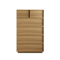 KOMMODE 80/48/127 cm in Eichefarben mit 6 Schubladen und griffloser Front - Nussbaumfarben, Holzwerkstoff (80/127/48cm) - Flora Grace