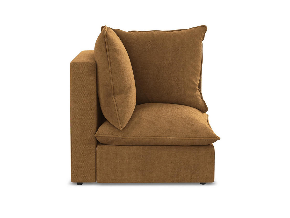 SOFAELEMENT Strukturstoff Orange - Terracotta/Schwarz, Holzwerkstoff/Kunststoff (90/77/90cm) - Makamii