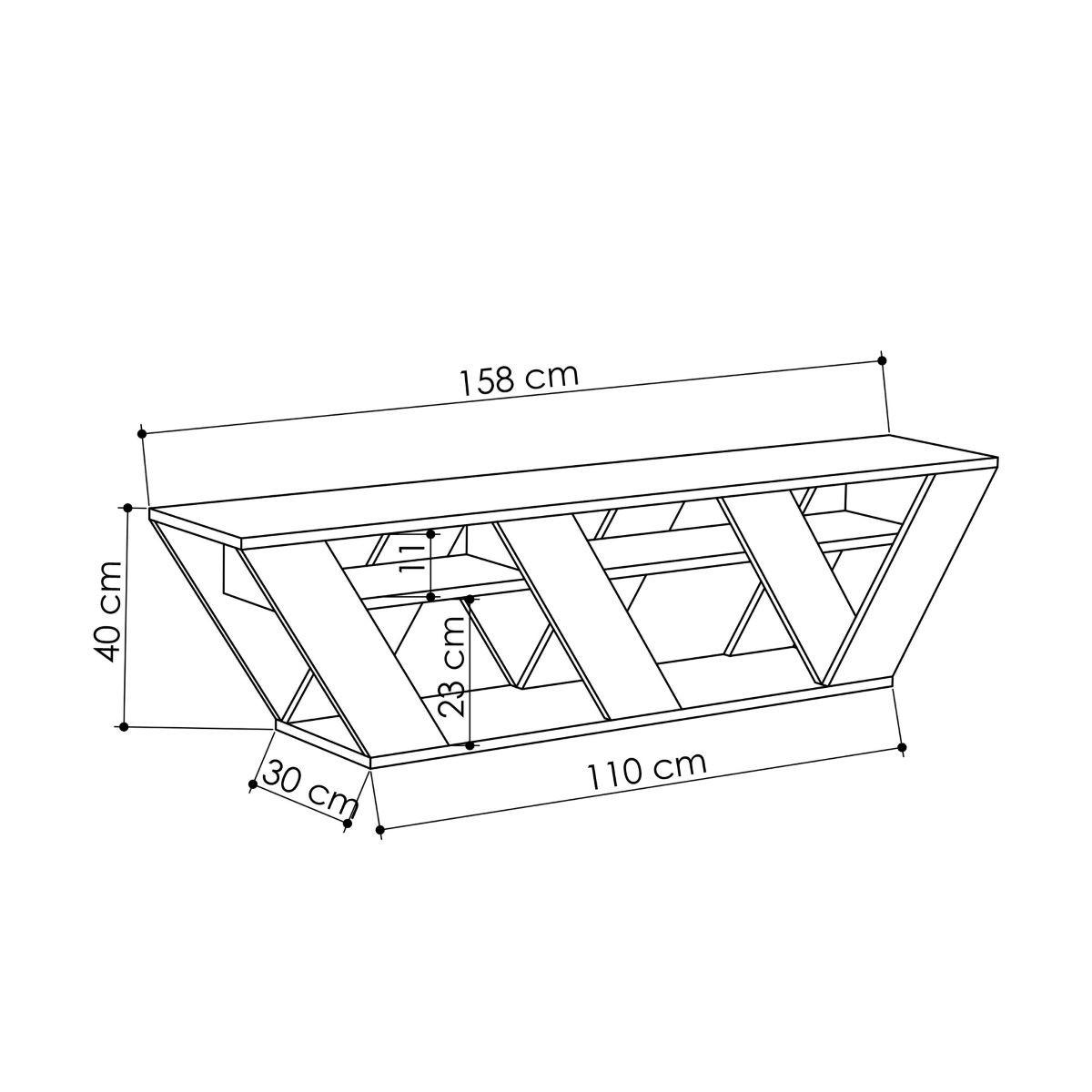 TV-MÖBEL 2 Regale Anthrazitgrau L158 cm - Ralla - Anthrazit, Holzwerkstoff (30/40/158cm) - Calicosy