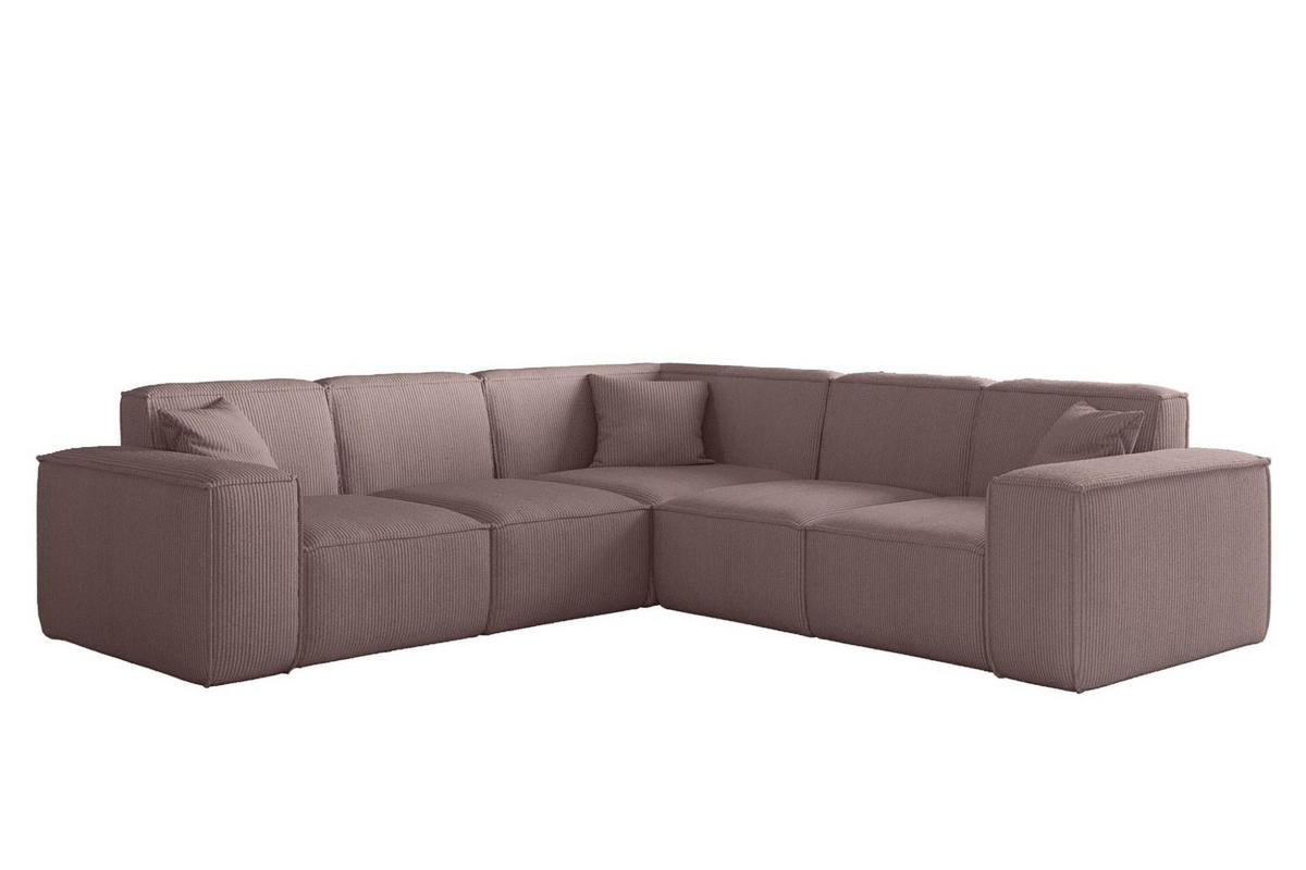 SOFA Celes Premium Stoff Scala - Lila, Holzwerkstoff/Textil (246/246cm) - Fun Möbel