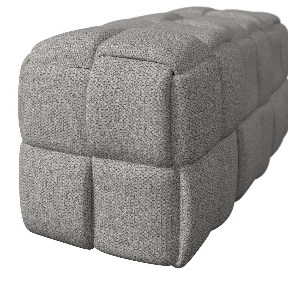 HOCKERBANK Ella Grau Bouclé Gepolstert - Grau, Holz (110/45/45cm)
