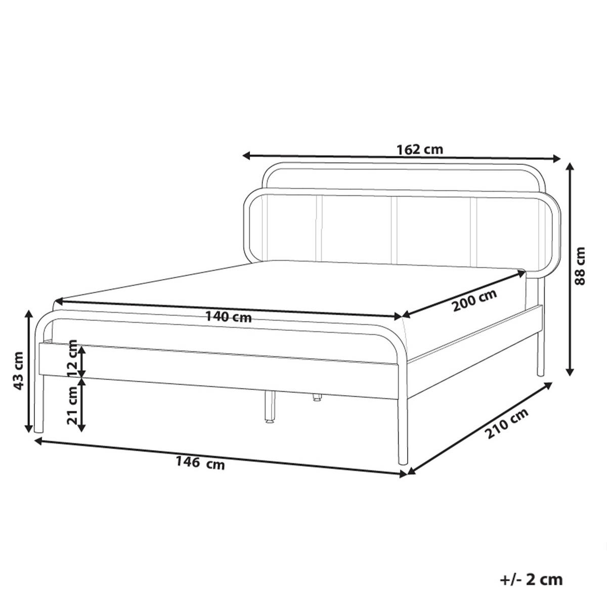 BETT mit Lattenrost 140/200 cm Hellbraun Boussicourt - Hellbraun/Schwarz, Holz (140/200cm) - Beliani