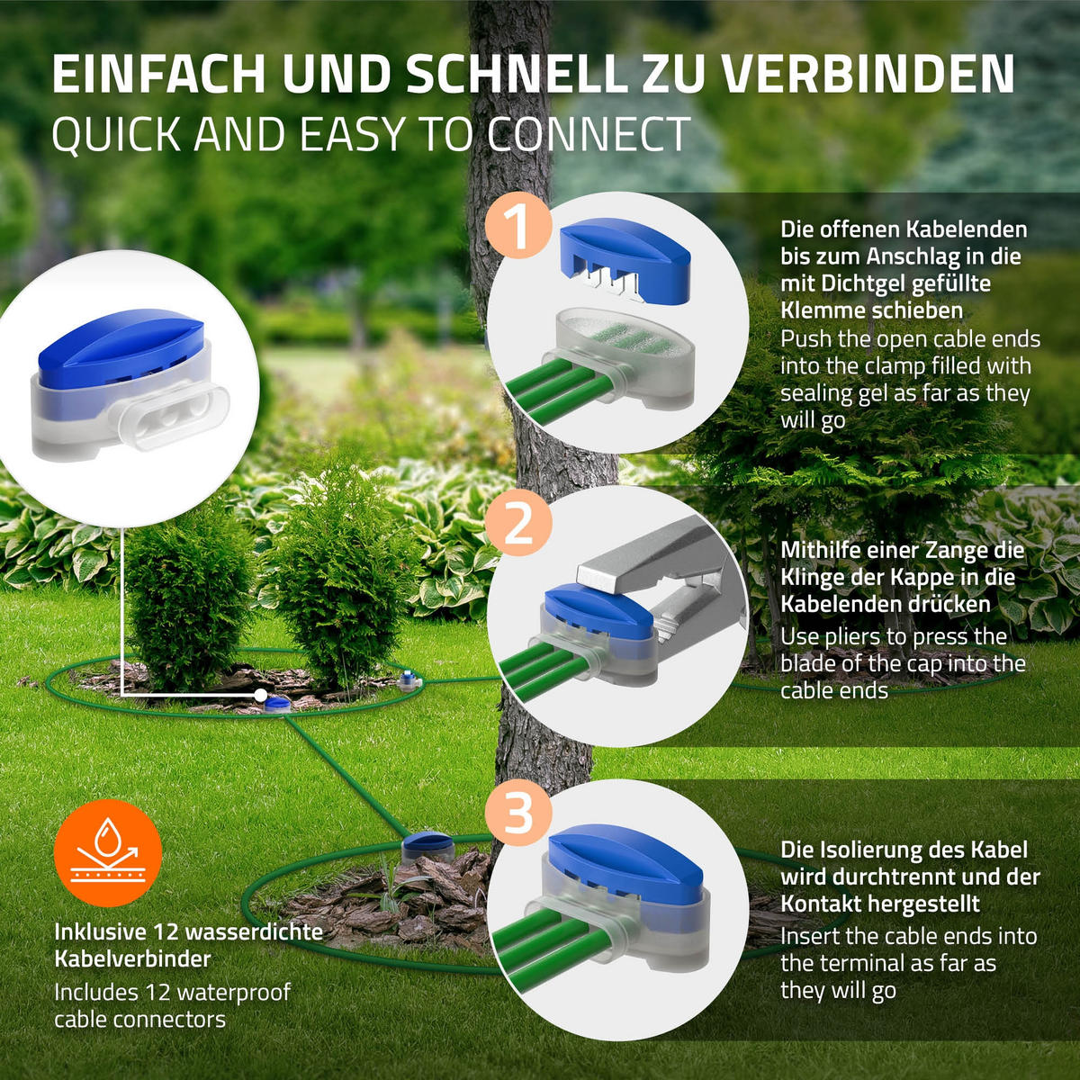 BEGRENZUNGSKABEL für Mähroboter 150m + Set aus Kupfer verzinnt - Grün, Metall (0.27/0.27/5000cm) - ECD-Germany