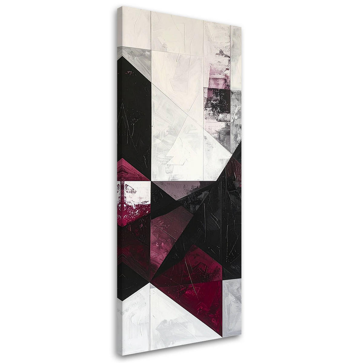 LEINWANDBILD 3D und geometrisch 30x90cm - Rot, Textil (30/90cm) - Feeby