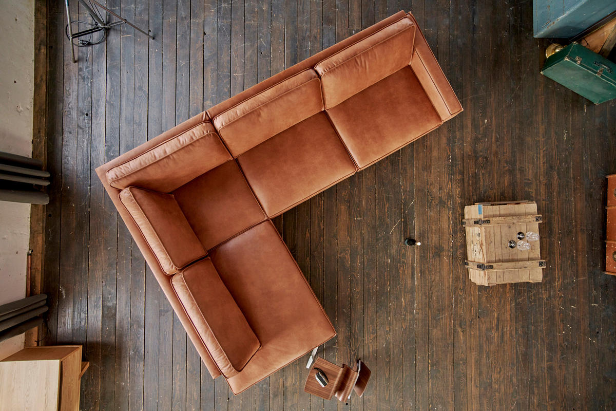 ECKSOFA VILNIUS Braun Kunstleder - Dunkelbraun/Schwarz, Textil (290/217cm) - KAWOLA